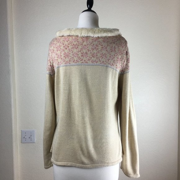 Norton McNautghton Faux Fur Trimmed Sweater - Picture 2 of 5